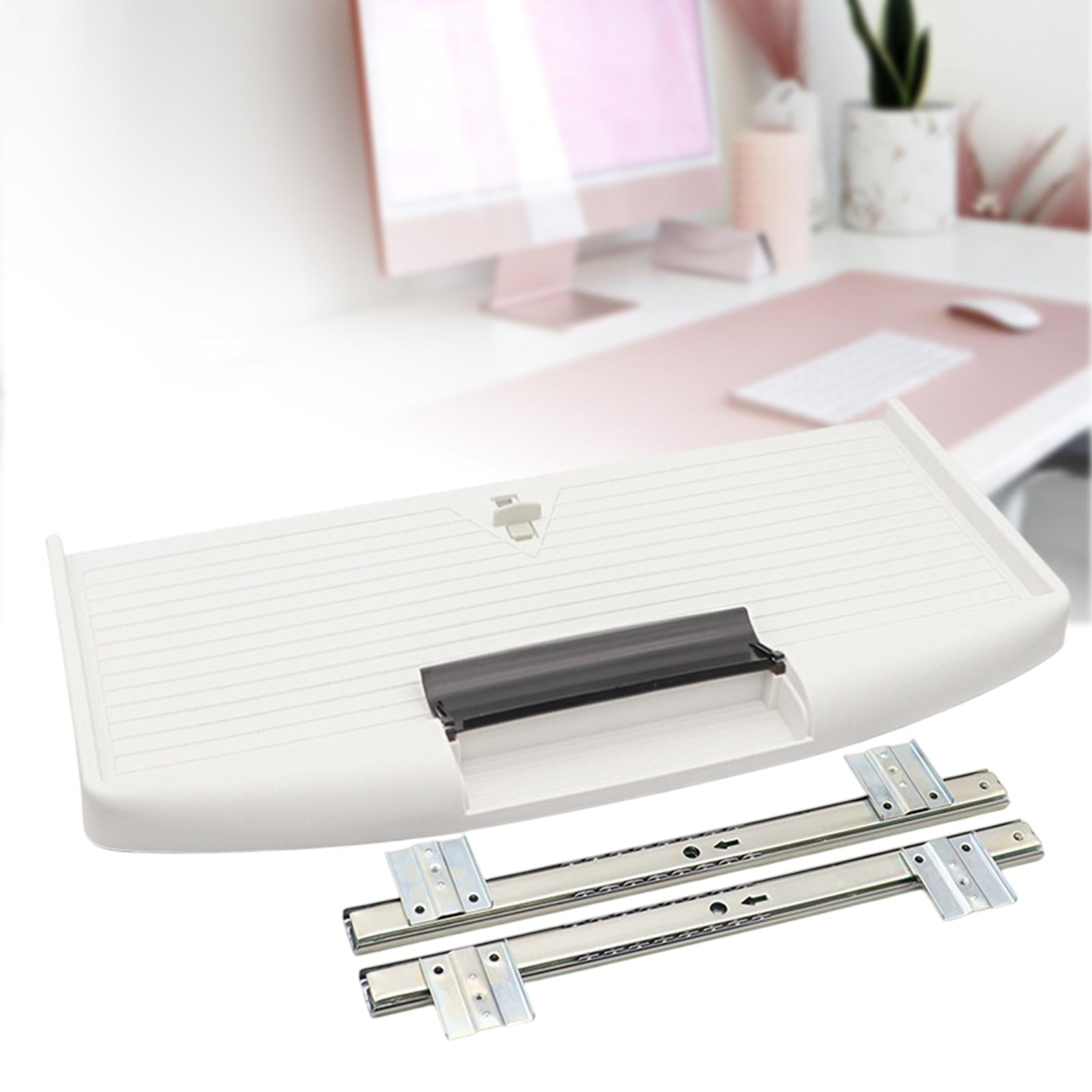 figatia under Table Computer Keyboard Drawer Replacement Saving Space Accessory Easily Install with Screws 54.7x27cm Slide Out White 27mm W Rail