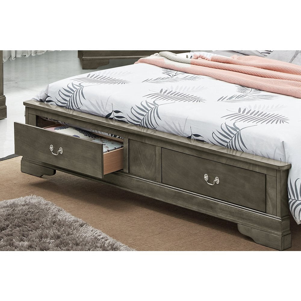 Glory Furniture Louis Phillipe G3105D-QSB2 Queen Storage Bed , Gray