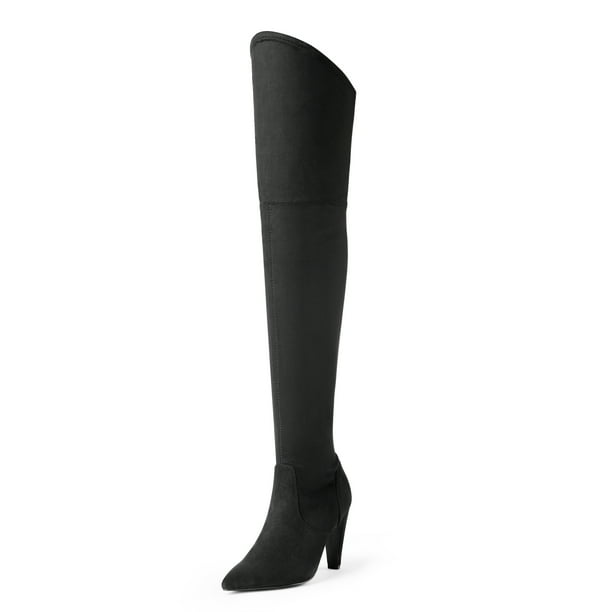 Dream Pairs - Botas altas hasta el muslo para mujer, tacones por encima de la rodilla, botas largas y sexis con punta en pico DOB214 Dream Pairs DOB214