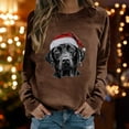thumbnail image 2 of Fiaer Women Christmas Sweatshirts Plus Size Baggy Xmas Tops Dog Printed Fashion Long Sleeve Crew Neck Comfy Holiday Pullover Coffee M, 2 of 5