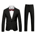 thumbnail image 4 of Men's Tuxedo Suit Set for Weddings Events Parties Business, One Button Jacket with Stylish Neckline, Straight Leg Dress Pants, Slim Fit Elegant Formal Wear, 4 of 5