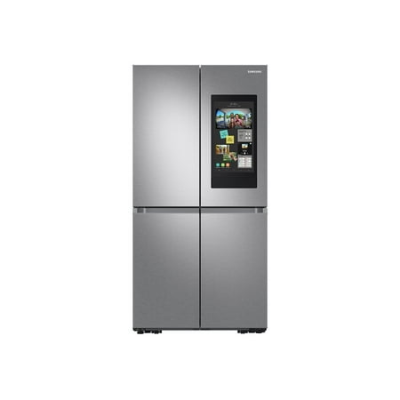 Samsung - 23 cu. ft. Smart Counter Depth 4-Door Flex™ Refrigerator with Family Hub™ & Beverage Center - Stainless steel