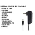 thumbnail image 3 of Eliminador Corriente Adaptador 9v 1 Amp Bocinas Control Expert, 3 of 11