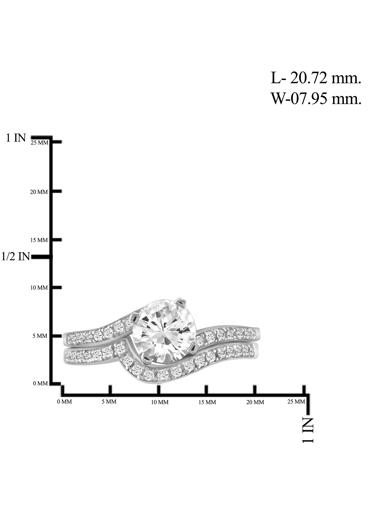Diamonice 0.925 Sterling Silver 2.30 Carat White Cubic Zirconia Ring for Women | Cubic Zirconias for Everyday Womens Wear