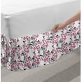 thumbnail image 2 of Cherry Blossom Bed Skirt, Sakura Tree Flourishing Flowers and Birds Black Silhouettes, Elastic Bedskirt Dust Ruffle Wrap Around for Bedding Decor, 4 Sizes, Black Hot Pink White, by Ambesonne, 2 of 2