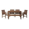 thumbnail image 3 of Walker Edison 6-Piece Chevron Outdoor Patio Dining Set in Dark Brown, 3 of 7