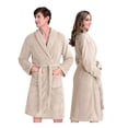 thumbnail image 1 of Bata de Baño Suave, Absorbente y de Secado Rápido, Unisex Real Textil (Beige, Unitalla), 1 of 6