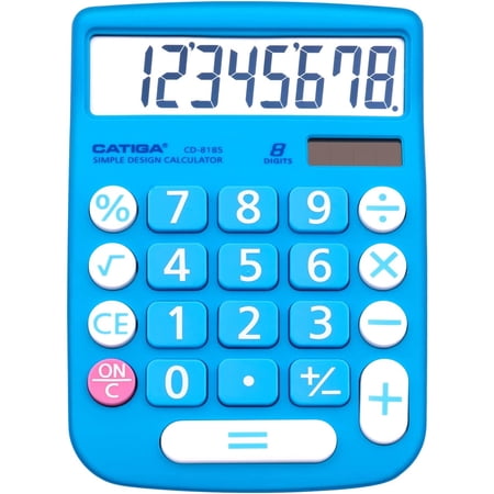 CD-8185 Office and Home Style Calculator - 8-Digit LCD Display - Suitable for Desk and On The Move use. (Blue)