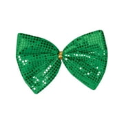 Angle View: Beistle Saint Patrick's Day Jumbo Green Sequin Bowtie Leprechaun Costume Accessory