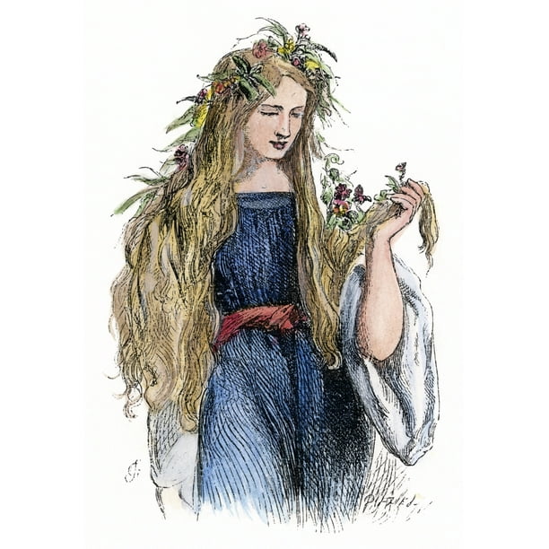 Shakespeare Hamlet Nophelia Gone Mad Distributes Flowers (Act Iv Scene