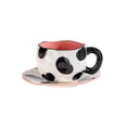 thumbnail image 1 of Taza de cerámica con forma de vaca, 350 ml, con platillo a juego, 1 of 2
