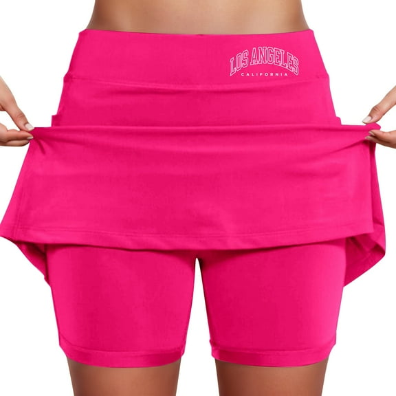 Wdgfv Womens Skorts with Pockets Tummy Control Skorts for Women High Waist Athletic Sports Pants Skirt Casual