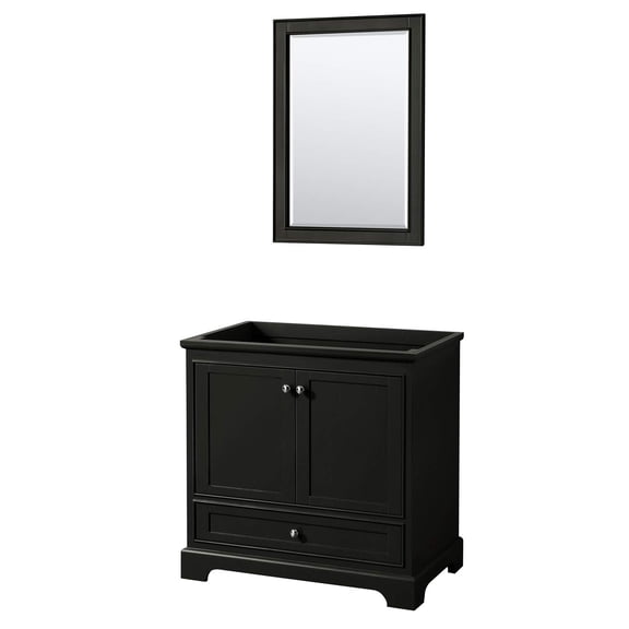 Wyndham Collection Deborah 36" Metal & Wood Single Bathroom Vanity in Espresso