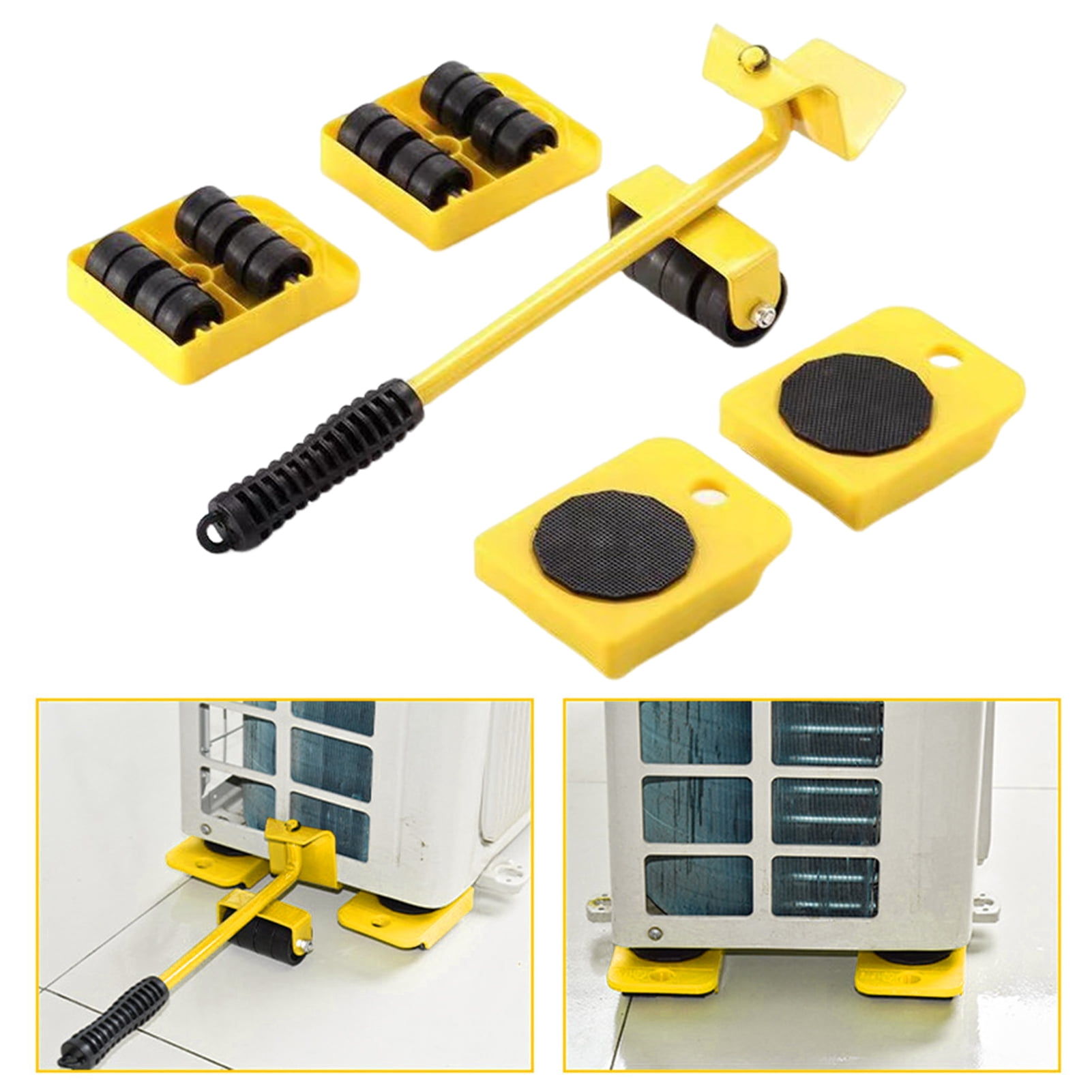 Grofry 5 Pcs/Set Furniture Mover Tool Set Compact Furniture Movers with Wheels Heavy Duty Appliance Rollers Furniture Slider Kit