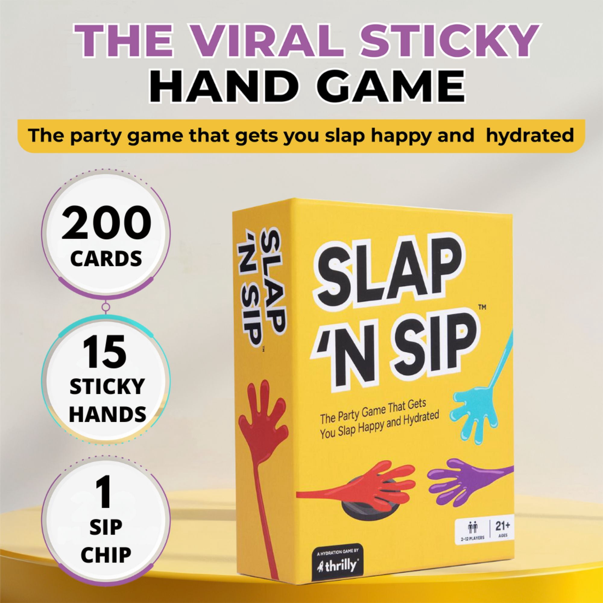 Slap ’N Sip Adult Sticky Hand Party Game for Ages 21 and up, from Asmodee