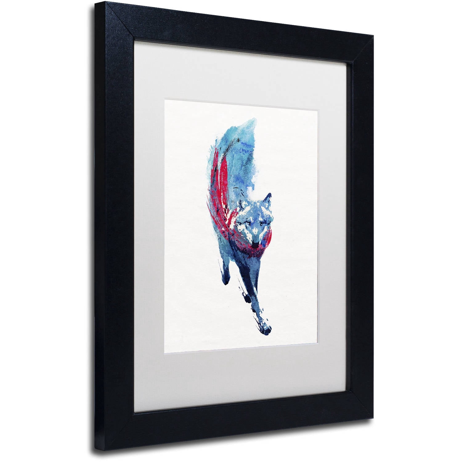 Trademark Fine Art 'Lupus Lupus I' Canvas Art by Robert Farkas, White Matte, Black Frame