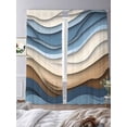 thumbnail image 2 of Blue Brown Ombre Sheer Curtains 96 Inch Length 2 Panels Set, Modern Abstract Aesthetics Geometric Voile Window Treatment Semi Sheer Long Curtains Drapes for Bedroom/Living Room/Kitchen 52"x96"x2, 2 of 7