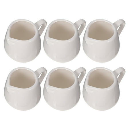 

FRCOLOR 6Pcs Household Ceramic Milk Storage Jugs Sauce Jugs Storage Containers (White)