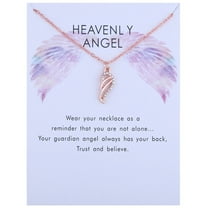 Guodhu Angel Wings Pendant Necklace for Women Zircon Wing Hollow Zircon Clavicle Chain Card Necklace