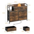 thumbnail image 2 of 9 Drawer Dressers for Bedroom, Dressers & Chests of Drawers with Charging Station, Wide Fabric Dresser with Shelf, Brown, 2 of 7