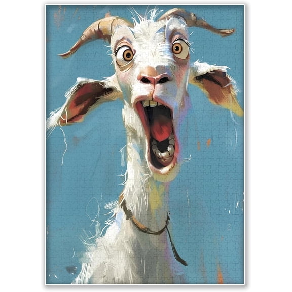 JMKLUP 1000-piece Screaming Goat Series Adult Wooden Puzzle, Intellectual Challenge, Stress-Relieving Puzzle, Relaxing Family Activity, Decoration, Size: 29.5 x 19.7 in