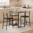 thumbnail image 2 of Kojooin 3-Piece Dining Table Set with Storage, Compact Kitchen Table and 2 PU Upholstered Chairs for Small Spaces, 2 of 8