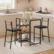 thumbnail image 1 of QinaQin Comedor de 3 piezas con almacenamiento, mesa compacta con estructura de hierro y acabado negro tipo madera, incluye 2 sillas tapizadas en PU, ideal para espacios pequeños, 1 of 8