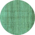 thumbnail image 1 of Ahgly Company Machine Washable Indoor Round Abstract Turquoise Blue Modern Area Rugs, 4' Round, 1 of 4