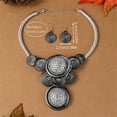 thumbnail image 3 of Aluminum Wire Jewelry Acrylic Stone Necklace and Earring Set Women Colorful Fashion Costume Accessory for Weddings Parties Everyday Wear, 3 of 3