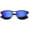 Matte Black / Dark Blue Mirror, variant on sunglassLA - Sleek Metal Horn Rimmed Sunglasses Semi Rimless Color Mirror Square Lens 48mm - 48mm