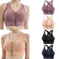 thumbnail image 2 of Spdoo Women's Zip Front Closure Sports Bra Wirefree Post-Surgery Bra Padded Racerback Workout Gym Yoga Bras,Pink S, 2 of 7