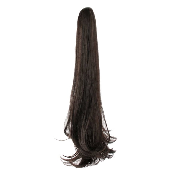 45CM Black Clip Hair Extensions Ponytail Long Straight Synthetic Natural Looking for Women