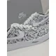 thumbnail image 3 of Air Force 1 Custom White Shoes Black & Gray Edgy Monochrome Splatter Mens Womens, 3 of 6
