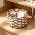 thumbnail image 4 of AOMXGD Natural Woven Storage Basket For Desk Coffee Table Snacks Cosmetics Small Items Organizer Tray, 4 of 6