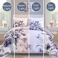 thumbnail image 6 of Dinjoy Floral Comforter Queen 3Pcs Purple Flowers Soft Microfiber Bedding Set Adult(90"x90"), 6 of 7