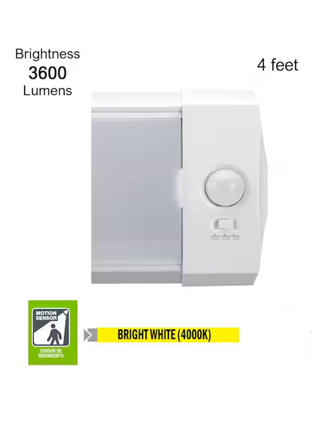 ETI 4ft Wrap Light w/ Integrated Motion Sensor, Ultra Bright 3600 Lumens, 4000K Cool White, 120-Volt, 56513242