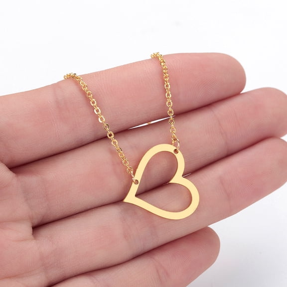 Fashion Female Heart Pendants 14K Yellow Gold Chokers Necklaces for Women Jewelry Neckless Birthday Gifts