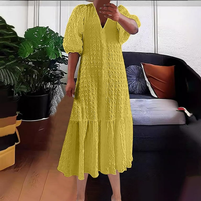 casual yellow dresses Nmnitkp Girl Fashionable Dresses for Girls Fashionable Summer Floral Sundress Cold Shoulder Holiday Dresses Yellow,10-11 Years, Infant 1/2 sleeve Emma Yellow Dress