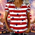 thumbnail image 3 of WERYOUNG Patriotic Stars And Stripes T Shirts For Women Short Sleeved Round Neck T-Shirt 250th Anniversary USA Festival Tees Home Lounging Versatile Tops L, 3 of 4