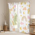 thumbnail image 3 of Rainbow 30%-50% Blackout Curtains Cartoon Rainbow Curtains & Drapes Hand Drawn Iridescent Print Curtains Colorful Clouds Moon Stars Window Treatments 38Wx45L, 3 of 5