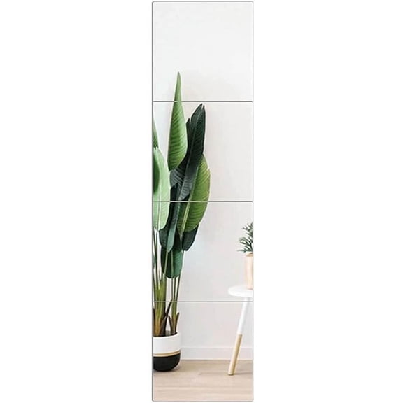 Full Length Acrylic Mirror Tiles 8 Pcs 12"x12", Toddler Mirror Unbreakable Non Glass Safety Frameless Preschool Mirror For Classroom - Home Gym Mirror 12x12 Mirror Squares For Closet Door Bedroom