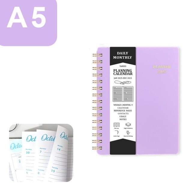 Brooms and Dustpans A5 Ring Binder Notepad Loose Leaf Agenda Notebook Hard Coil Notebook