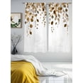 thumbnail image 3 of Brown Eucalyptus Leaves Sheer Curtains 72 Inch Length 2 Panels Set, Summer Watercolor Leaf Voile Window Treatment Rod Pocket Curtains Sheers Drapes for Bedroom/Living Room/Kitchen 52"x72"x2, 3 of 7