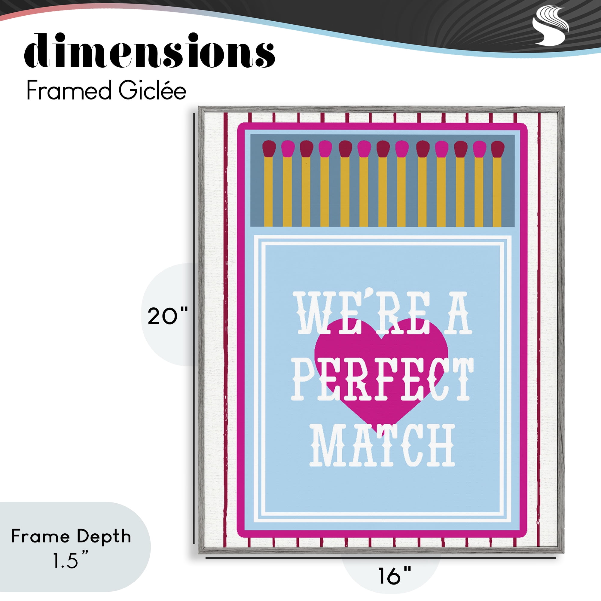 Stupell Industries We're A Perfect Match Gray Framed Giclee Art, design by Lil' Rue
