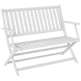 thumbnail image 1 of Outsunny Outdoor Bench, 46.5" Foldable Acacia Wood Loveseat, White, 1 of 10