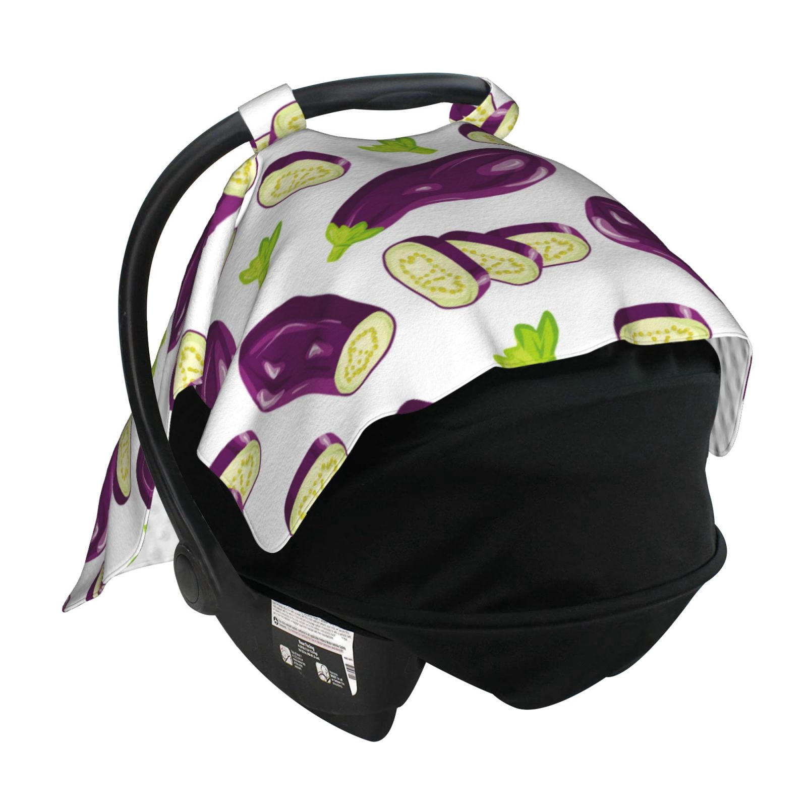 Car Seat Cover Baby - Eggplant slices purple Breathable Infant Car Seat Cover for Baby Carseat, Lightweight Comfort Baby Essentials Must Haves Newborn Stuff for Girl Boy