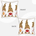 thumbnail image 3 of Zufioo Christmas Gnomes In Leopard Print Velvet Border Throw Pillow Cover, Zipper Throw Pillow Protector for Cushions Sofa Bedroom Home Decorations-20"x20", 3 of 8