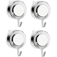 thumbnail image 1 of Juego de 4 ganchos con ventosa para baño, inodoro, cocina y duchas eléctricas, acero inoxidable., 1 of 5