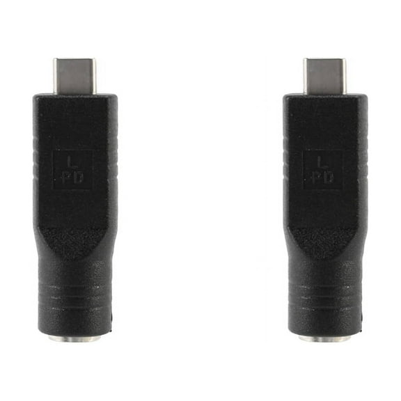 2X DC Jack 7.4 x 5.0mm Input to USB-C Type-C Power Plug Charge Adapter for Laptop Phone