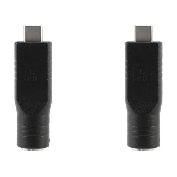 2X DC Jack 7.4 x 5.0mm Entrada A USB-C Tipo-C Adaptador de Carga de Enchufe de Alimentación para Teléfono Portátil